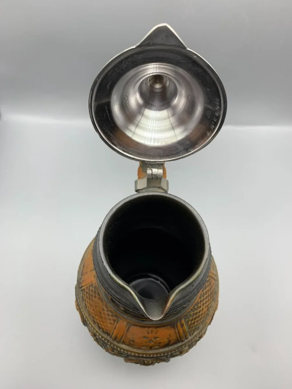 Vintage German Stoneware Beer Stein with Pewter Lid-Made in Germany